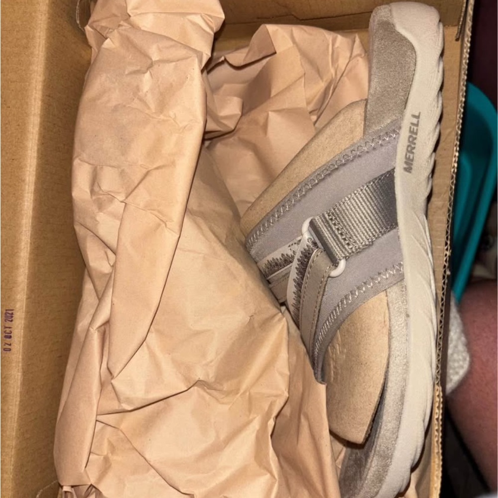 Merrell Moon Gray Terran 3 Cush Post Sandals